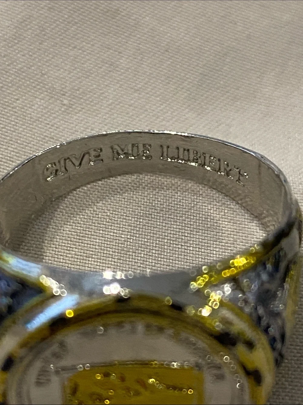 Men's Two-Tone Gold & Silver Coin Signet Ring. Size 13